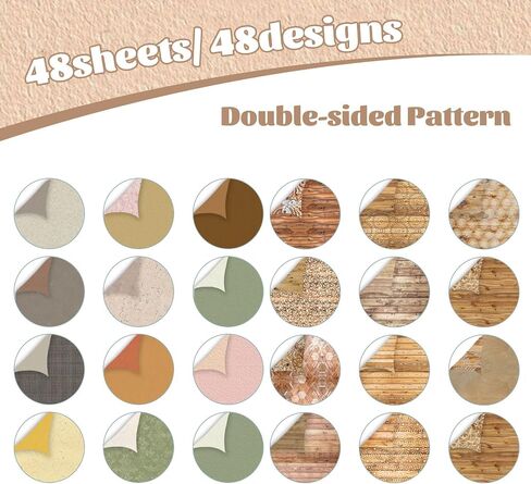 Scrapbook Paper 12x12 Double Sided Background Paper for Scrapbooking, 48 Sheets/48 Designs Decorative Craft Papers Vintage Patterned Papers for Card Making Journaling Decor (B) in Saudi Arabia