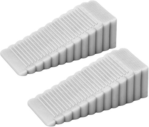 2PCS Door Stopper Wedge, Silicone Door Stoppers for Bottom of Door, Heavy Duty Doorstop for Home Office Dorm Classroom(Grey) in Saudi Arabia