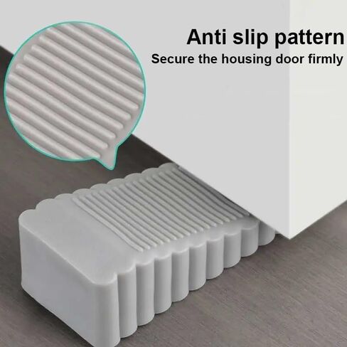 2PCS Door Stopper Wedge, Silicone Door Stoppers for Bottom of Door, Heavy Duty Doorstop for Home Office Dorm Classroom(Grey) in Saudi Arabia