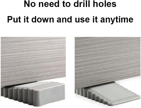 2PCS Door Stopper Wedge, Silicone Door Stoppers for Bottom of Door, Heavy Duty Doorstop for Home Office Dorm Classroom(Grey) in Saudi Arabia