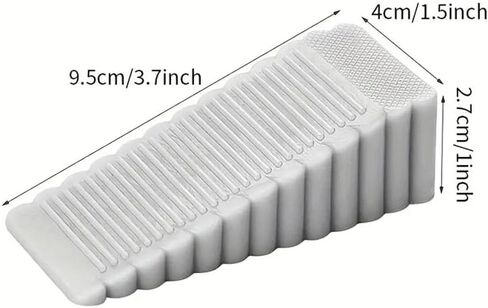 2PCS Door Stopper Wedge, Silicone Door Stoppers for Bottom of Door, Heavy Duty Doorstop for Home Office Dorm Classroom(Grey) in Saudi Arabia