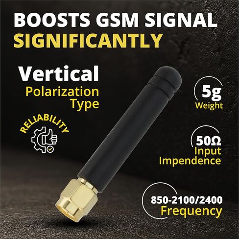 GSM Omni Directional Thumb Antenna with SMA Male L-Type Connector – CDMA and WCDMA, 2.5 dBi Gain and 900-1800 MHz (2 Pack) in Kuwait