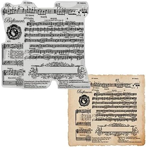 Music Notes Background Clear Stamps for Card Making, Melody Stamps for Crafts and Photo Album Decorations, Music Song Transparent Silicone Clear Rubber Stamps for Crafting and DIY Scrapbooking in Saudi Arabia