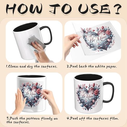 UV DTF Cup Wrap, 24 Sheets Valentine's Day Love Quote UV DTF Stickers for Mugs Glass Coffee, Waterproof Rub On Transfers for Wood DIY Crafts in Kuwait