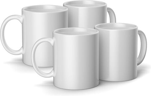 Cricut® Beveled Ceramic Mug Blank - 15 oz/425 ml (6 ct) - DIY Custom Mug - Works with Infusible Ink® Transfer Sheets, Pens, Markers & Sublimation in Saudi Arabia