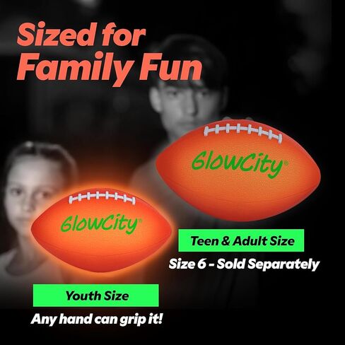 كرة القدم المتوهجة في الظلام من GlowCity - مقاس 3/6 هدايا كرة مضيئة للأطفال والمراهقين والكبار - كرة قدم مشرقة للألعاب الليلية في الهواء الطلق - أفكار هدايا عيد ميلاد رياضية للأولاد الذين تتراوح أعمارهم بين 6 7 8 9 10 11 12 13 14 in Kuwait