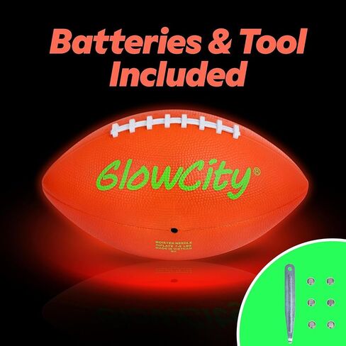 كرة القدم المتوهجة في الظلام من GlowCity - مقاس 3/6 هدايا كرة مضيئة للأطفال والمراهقين والكبار - كرة قدم مشرقة للألعاب الليلية في الهواء الطلق - أفكار هدايا عيد ميلاد رياضية للأولاد الذين تتراوح أعمارهم بين 6 7 8 9 10 11 12 13 14 in Kuwait