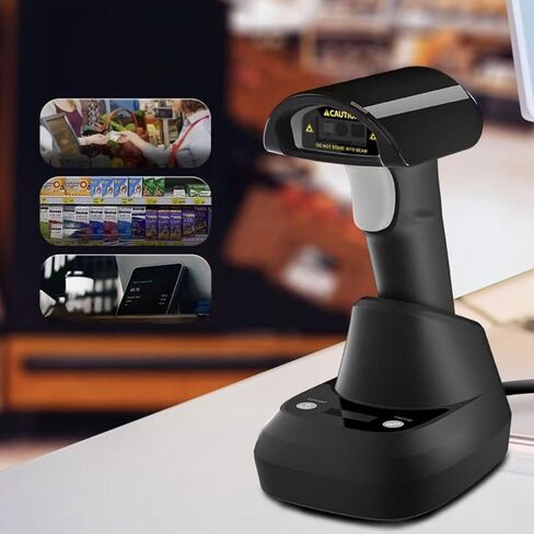 Bluetooth Barcode Scanner Wireless 1D 2D Bar Code Reader QR Code Scanner with Base for Logistics Express Retail Stores ABS Material in Saudi Arabia
