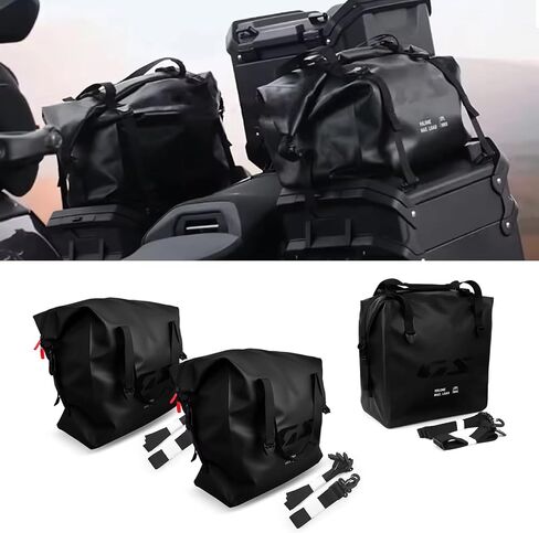 لـ R1300GS Adventure R1200GS ADV R1250GS ADV 2024 2025 صندوق أمتعة جديد مقاوم للماء حقائب داخلية للدراجات النارية حقيبة بطانة من الألومنيوم (أسود، 10 كجم × 2 + 8 كجم) in Kuwait