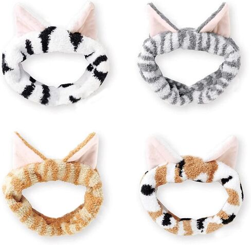 DRESHOW سبا الوجه Headbands تيري القماش المناشف Headbands لطيف القط الأذن هيرباند للنساء غسل الوجه ماكياج قناع Headbands in Saudi Arabia