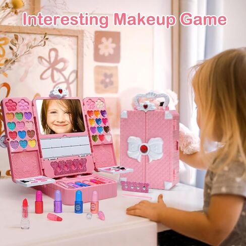 Aimidola Kids Makeup Kit for Girl - Washable Non Toxic Kid Make Up Toys, Little Girls Play Makeup Set, Kids Toy for Toddlers Children Princess, Christmas Birthday Gift for 4 5 6 7 8 9 10 Year Old Girl in Kuwait