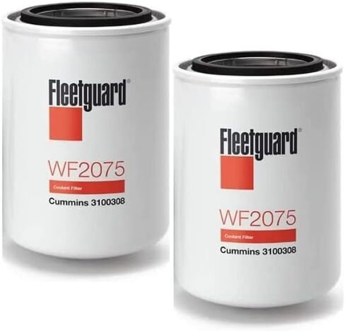 Fleetguard الأصلي - فلتر Cummins WF2075 Fleetguard Water Spin-On (عبوة من 2)، يستبدل Baldwin BW5075، Donaldson P552075، Luber Finer LFW4075، Wix 24075 in Kuwait