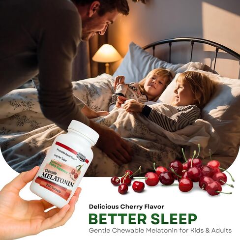 Landau 1mg ميلاتونين قابل للمضغ - مساعد نوم طبيعي سهل الاستخدام للرجال والنساء - الميلاتونين الخاص بنا موافق للشريعة اليهودية ومصنوع في الولايات المتحدة الأمريكية - 100 قرص، نكهة الكرز الطبيعية in Saudi Arabia