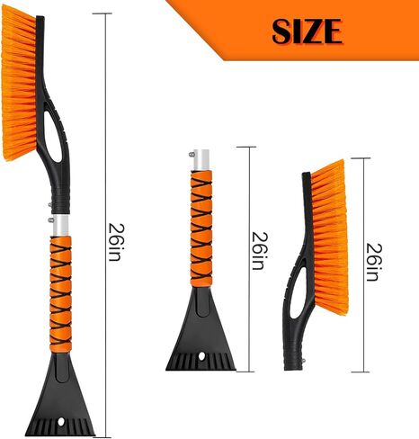 Snow Brush & Ice Scraper, 27 Inch, Ice Scrapers for Car Windshield, Detachable Snow Removal Tool with Ergonomic Foam Grip in Saudi Arabia