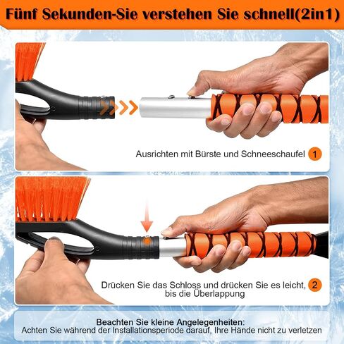 Snow Brush & Ice Scraper, 27 Inch, Ice Scrapers for Car Windshield, Detachable Snow Removal Tool with Ergonomic Foam Grip in Saudi Arabia