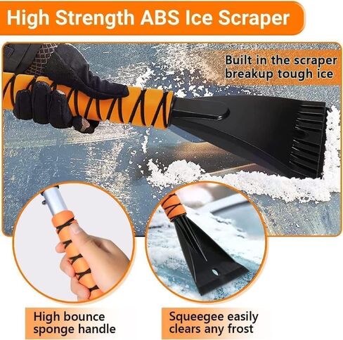 Snow Brush & Ice Scraper, 27 Inch, Ice Scrapers for Car Windshield, Detachable Snow Removal Tool with Ergonomic Foam Grip in Saudi Arabia