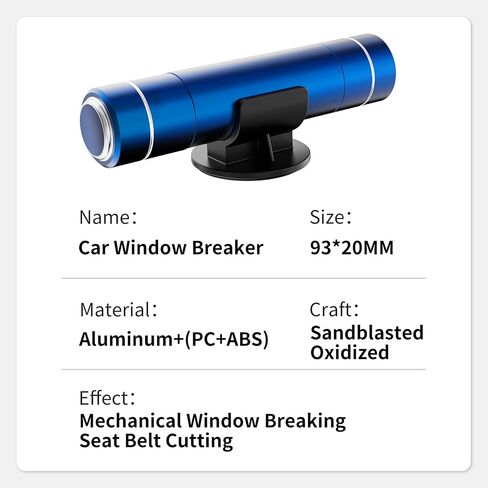 Car Window Breaker Seatbelt Cutter 4 Pack, Car Safety Hammer Glass Breaker Under Water Auto Emergency Rescue Tool, Car Escape Tool with Seatbelt Cutter Safe Hammer Life Hammer Window Punch(Blue) in Saudi Arabia