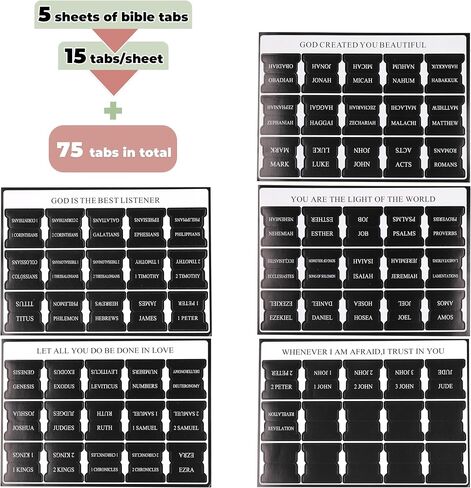 Laminated Bible Tabs for Women & Men, 75Pcs Boho Theme Study Bible Index Tabs, Reposition Large Print Neutral Bible Tabs for Easy to Read and Apply in Saudi Arabia