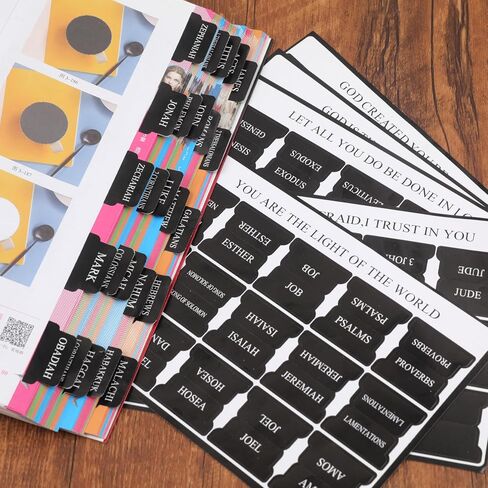 Laminated Bible Tabs for Women & Men, 75Pcs Boho Theme Study Bible Index Tabs, Reposition Large Print Neutral Bible Tabs for Easy to Read and Apply in Saudi Arabia