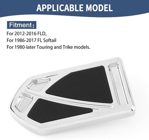 Phantom Brake Pedal Pad Fit For Harley 1980-later Touring Road King Street Glide Road Glide Electra Glide 86-2017 Softail FL Fat Boy 12-16 Dyna FLD (Chrome) in Saudi Arabia