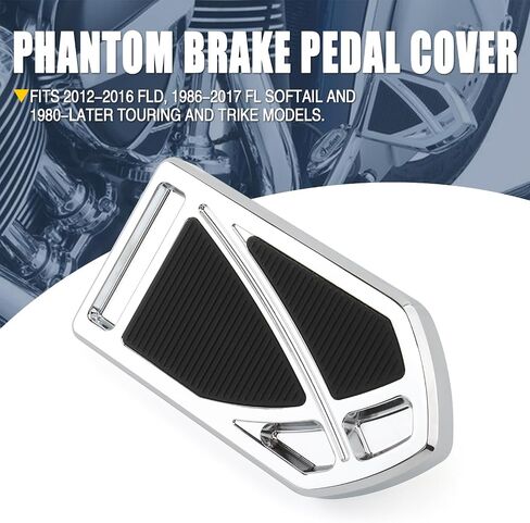Phantom Brake Pedal Pad Fit For Harley 1980-later Touring Road King Street Glide Road Glide Electra Glide 86-2017 Softail FL Fat Boy 12-16 Dyna FLD (Chrome) in Saudi Arabia