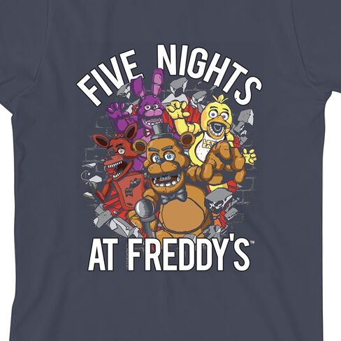 تي شيرت للأولاد باللون الأسود من Five Night at Freddy's Breaking Walls in Saudi Arabia