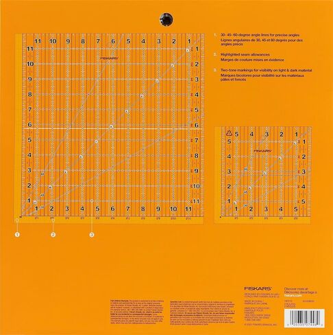 Fiskars® Square Sewing Ruler Set, (6.5 in. x 6.5 in, 12.5 in. x 12.5 in, 2 Pieces) in Saudi Arabia