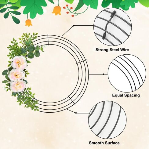 3 PCS Wreath Frame, 12 Inch Christmas Wire Wreath Frames Metal Wreaths Form Frames Dark Green Ring Round Wreaths Frame for Wedding Christmas DIY Craft Home Decor Indoor Outdoor Holiday Party Supplies in Saudi Arabia
