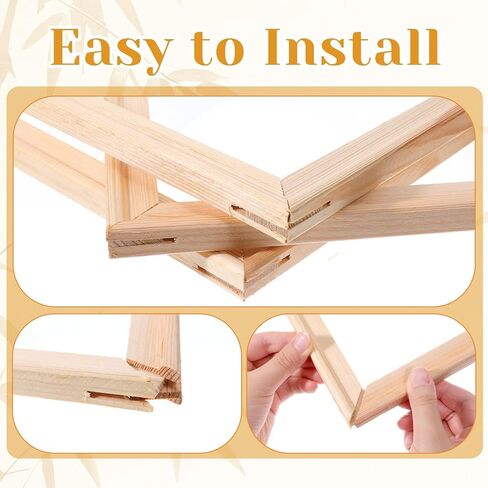 Yuanan 24 قطعة من قضبان نقالة للتطريز، 3 أحجام قضبان نقالة من القماش بإطار من القماش مجموعة شريط نقالات من القماش للوحات الزيتية والمطبوعات بالأرقام والملصقات in Kuwait