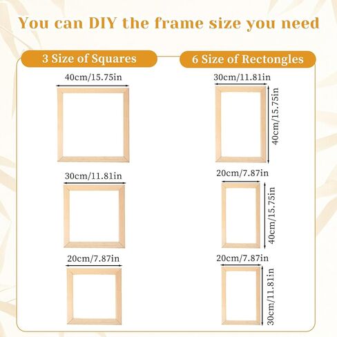 Yuanan 24 قطعة من قضبان نقالة للتطريز، 3 أحجام قضبان نقالة من القماش بإطار من القماش مجموعة شريط نقالات من القماش للوحات الزيتية والمطبوعات بالأرقام والملصقات in Kuwait