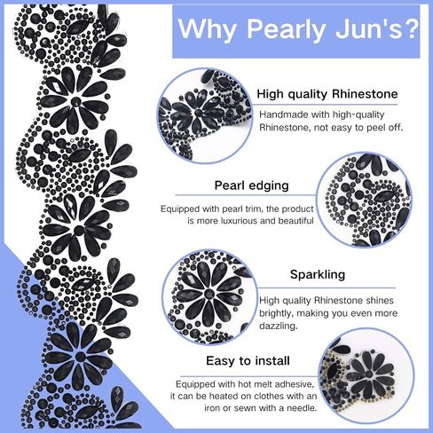 PEARLY JUN 2.5 ياردة فضية AB كريستال حجر الراين شريط حديد على شرائط حجر الراين شريط بلينغ شريط الماس DIY لصياغة زخارف كعكة الزفاف المبهرة in Kuwait