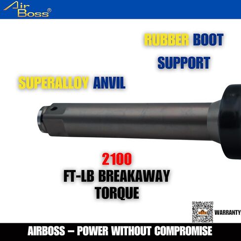 Airboss AW-382GL 1 بوصة أداء فائق، الولايات المتحدة الأمريكية، ألمانيا حائز على جائزة مفتاح تأثير الهواء الممتاز عالي التحمل 3000 قدم رطل عزم دوران خرق الجوز 8 بوصة سندان in Kuwait