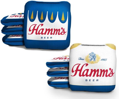 العلامة التجارية الرسمية Slick Woody's Beer + أكياس Cornhole ذات العلم الأمريكي - أداء البطولة مملوء بالراتنج مع قماش للاستخدام الاحترافي مزدوج الجوانب - مجموعة من 8 قطع in Saudi Arabia