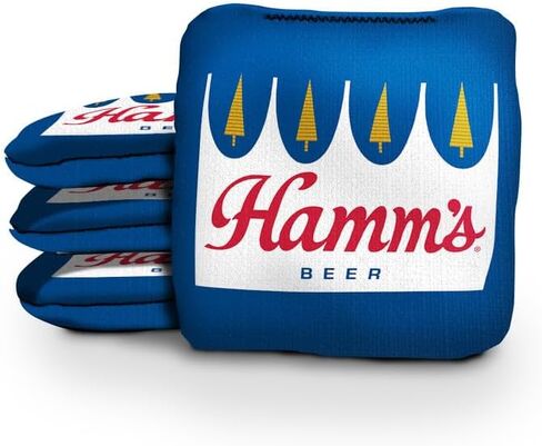العلامة التجارية الرسمية Slick Woody's Beer + أكياس Cornhole ذات العلم الأمريكي - أداء البطولة مملوء بالراتنج مع قماش للاستخدام الاحترافي مزدوج الجوانب - مجموعة من 8 قطع in Saudi Arabia