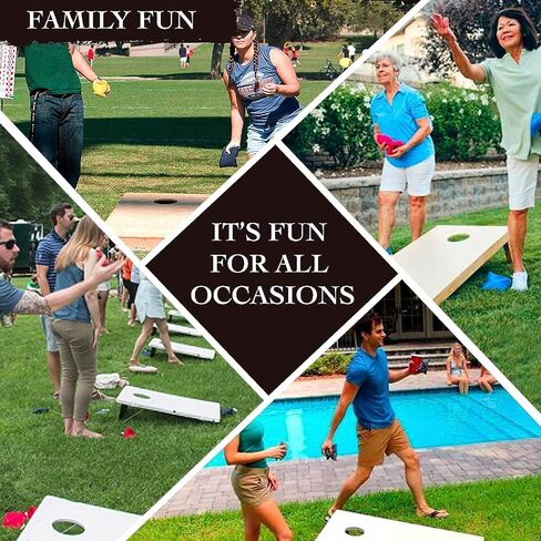 مجموعة CornholeGamesUSA الاحترافية مع حقائب - ألواح ثقب الذرة ذات الحجم التنظيمي - لعبة رمي كيس الفول للبالغين - تتضمن برج النقاط وحقيبة حمل in Kuwait