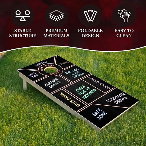 مجموعة CornholeGamesUSA الاحترافية مع حقائب - ألواح ثقب الذرة ذات الحجم التنظيمي - لعبة رمي كيس الفول للبالغين - تتضمن برج النقاط وحقيبة حمل in Kuwait