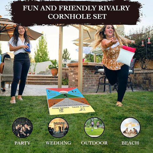 CornholeGamesUSA Professional Cornhole Set with Bags - Regulation Size Corn Hole Boards - Bean Bag Toss Game for Adults - Includes Score Tower and Carry Bag in Saudi Arabia
