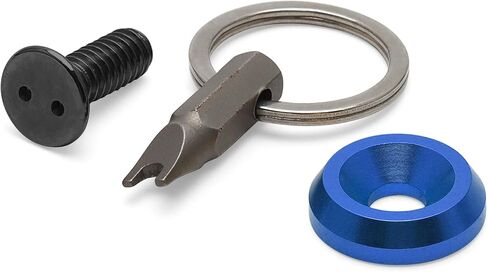 Seat Bolt Screw 1/4"-20 Thread w/Anti Theft Ring for Harley 1996-2025 Touring Dyna Softail Sportster 883 XL1200 Road King Electra Glide Street Glides (Blue Black) in Kuwait