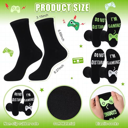 4 Pieces I'm Gaming Socks Beanie Hats, Included 2 Pairs Novelty Gamer Socks Warm Casual Crew Socks and 2 Pieces Knit Hat Black Skull Cap for Women Men in Saudi Arabia