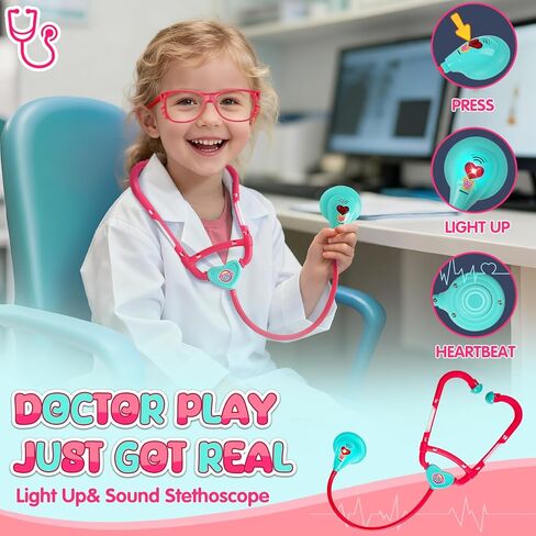 مجموعة الطبيب للأطفال، لعبة التظاهر الطبية عربة الطبيب، لعبة الطبيب للأطفال الصغار 3-5، زي عيد الميلاد وأعياد الميلاد، أفكار هدايا للأولاد والبنات in Kuwait