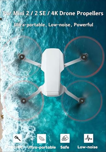 8 قطع مراوح منخفضة الضوضاء سريعة الفك لطائرة DJI Mini 2 / Mini 2 SE/Mini 4K بدون طيار، مجموعة بديلة كاملة مع براغي ومفك براغي، طيران ثابت وقطع غيار سهلة التركيب in Kuwait