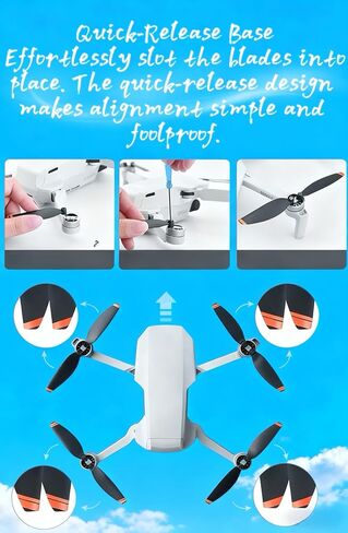 8 قطع مراوح منخفضة الضوضاء سريعة الفك لطائرة DJI Mini 2 / Mini 2 SE/Mini 4K بدون طيار، مجموعة بديلة كاملة مع براغي ومفك براغي، طيران ثابت وقطع غيار سهلة التركيب in Kuwait