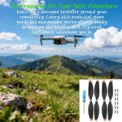 8 قطع مراوح منخفضة الضوضاء سريعة الفك لطائرة DJI Mini 2 / Mini 2 SE/Mini 4K بدون طيار، مجموعة بديلة كاملة مع براغي ومفك براغي، طيران ثابت وقطع غيار سهلة التركيب in Kuwait