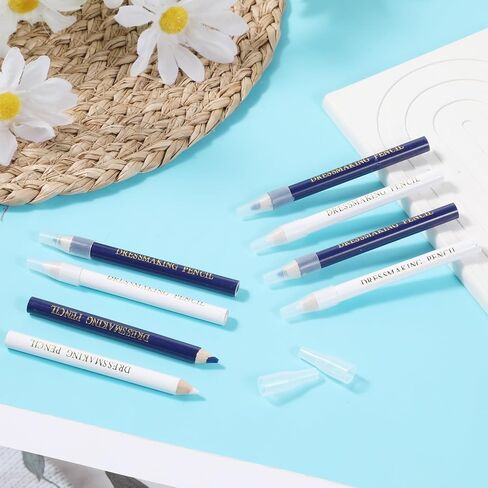 8 Pcs Fabric Chalk for Sewing Fabric Tailors Markers for Sewing Sewing Washable Pencil 2 Colors Sewings Marking Chalk Pencil White Water Soluble Sewings Fabric Maker for Dressmakers DIY Crafts in Saudi Arabia