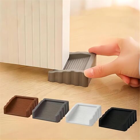 Door Stoppers,Plastic Matte Surface Wedge, Floor Sturdy Stackable Door Stops, White in Saudi Arabia