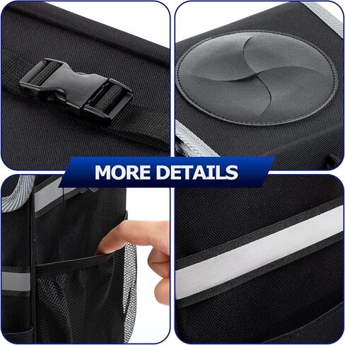 Car Trash Can with Lid, Storage Pockets & 2 - Gal Capacity, Multipurpose Hanging Garbage Bag with Strap, Universal for Sedans, SUVs & Trucks in Saudi Arabia