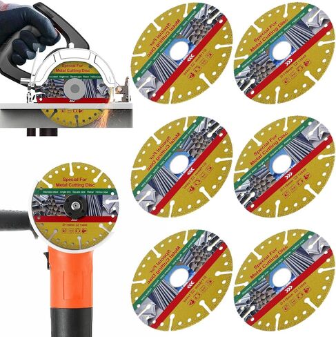 6 Pack 4 1/2 Cut Off Wheel Diamond Grinder Cutting Wheels, Angle Grinder Cutting Disc with 7/8 Arborl for Metal with 5000+ Cuts On Rebar, Steel, Iron and INOX in Saudi Arabia