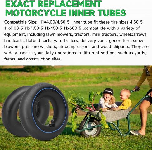 11×4.00/4.50-5 Inner Tube 4.50-5 11x4.00-5 11x4.50-5 11x450-5 11x600-5 TR87 Bent Valve Stem for for Lawn Mower Wheelbarrow Generator Tractors Hand Truck Dolly Hand Cart Snow Blower in Saudi Arabia