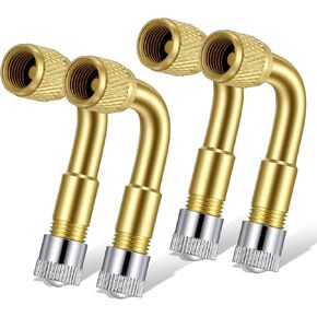 4 Pcs Valve Stem Extenders - 90 Degree Universal Brass Tire Valve Extension Adaptor for Passenger Cars, Bicycles, Motorcycles, RV, Trailers in Kuwait