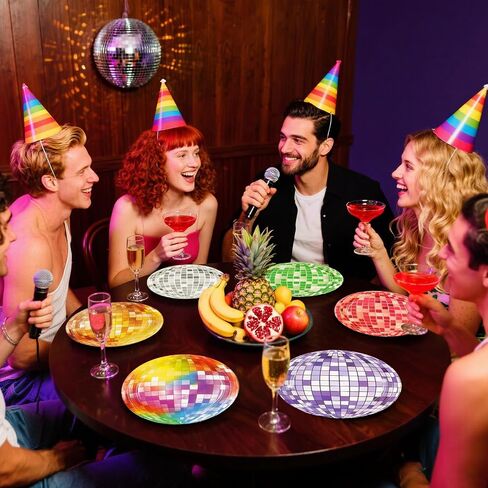 48 قطعة من أطباق ورق حلوى عيد الميلاد - 7 بوصات باستيل ملونة مصاصة نعناع كانديلاند مع 6 تصميمات أطباق عشاء حلوى للاستعمال مرة واحدة لتزيين حفلات عيد الميلاد وعيد ميلاد الطفل وحفلات استقبال المولود الجديد in Kuwait